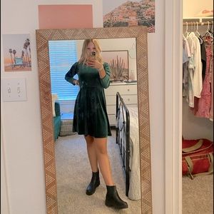 green velvet dress